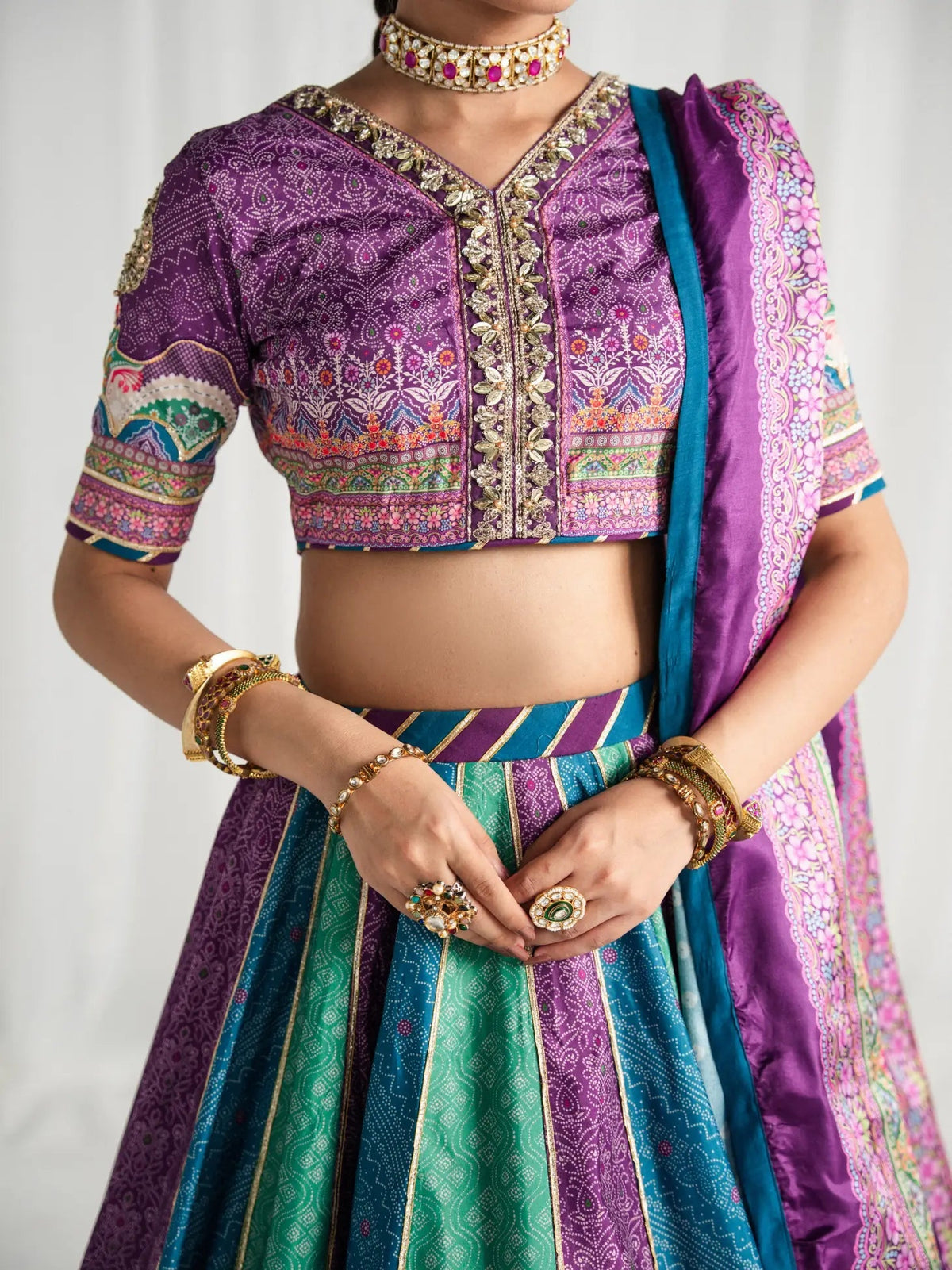 Gulaal | Aira Printed Silk | Mosaic Muse - by Libasekhas UK - Registered Vendor of : Gulaal - 100% Original Designer Dress