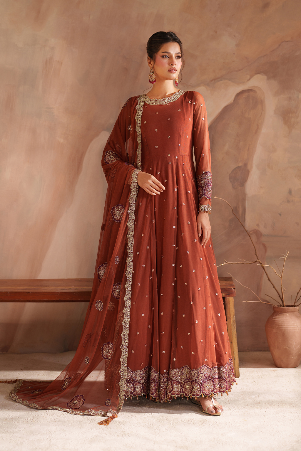 Iznik I Festive Formal I CC-78 Embroidered Net - by Libasekhas UK - Registered Vendor of : Iznik - 100% Original Designer Dress