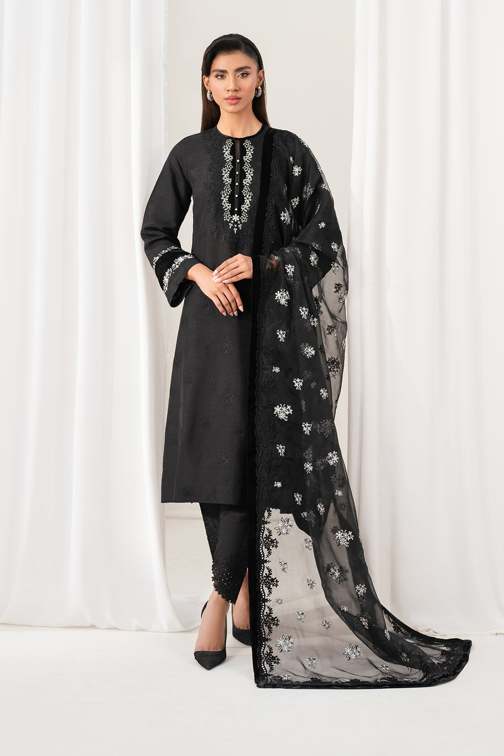 Baroque | Formals Collection | EMBROIDERED RAW SILK UF-4137 - by Libasekhas UK - Registered Vendor of : Baroque - 100% Original Designer Dress