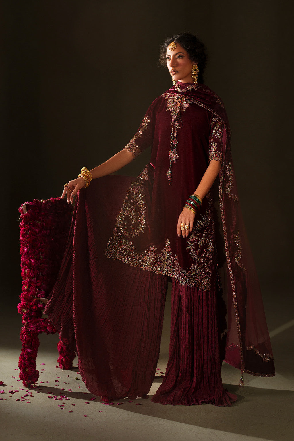 Iznik | Velvet 25 | IV-71 Embroidered Velvet - by Libasekhas UK - Registered Vendor of : Iznik - 100% Original Designer Dress