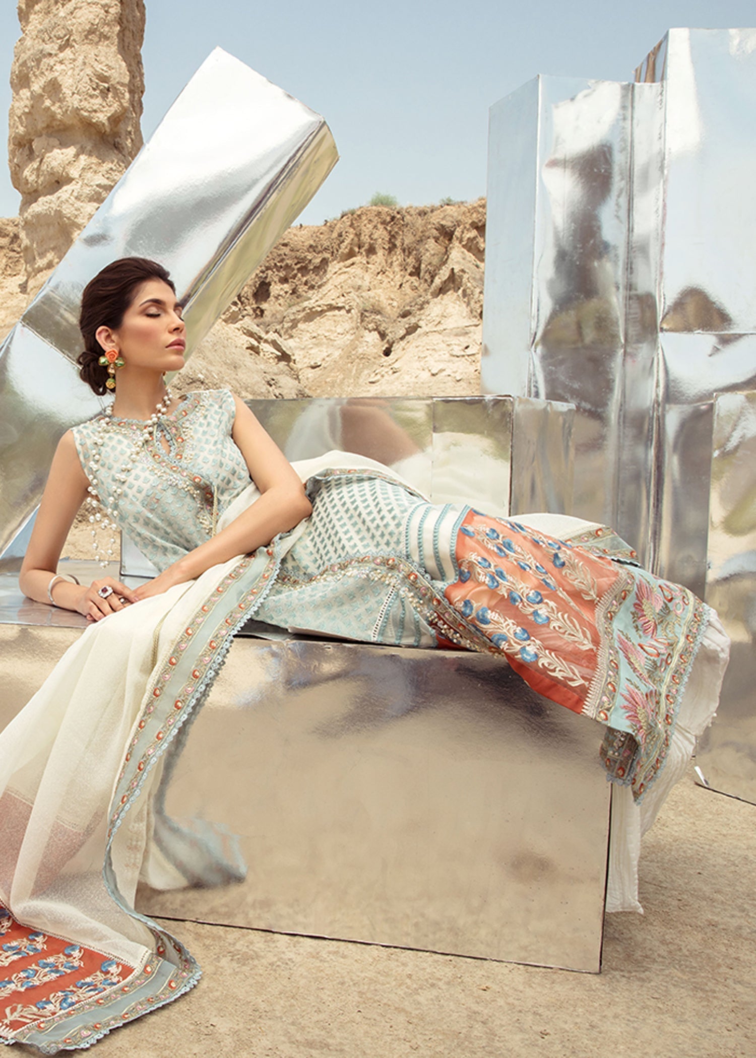 Saira Shakira | Luxury Pret | Rust Angrakha - by Libasekhas UK - Registered Vendor of : Saira Shakira - 100% Original Designer Dress