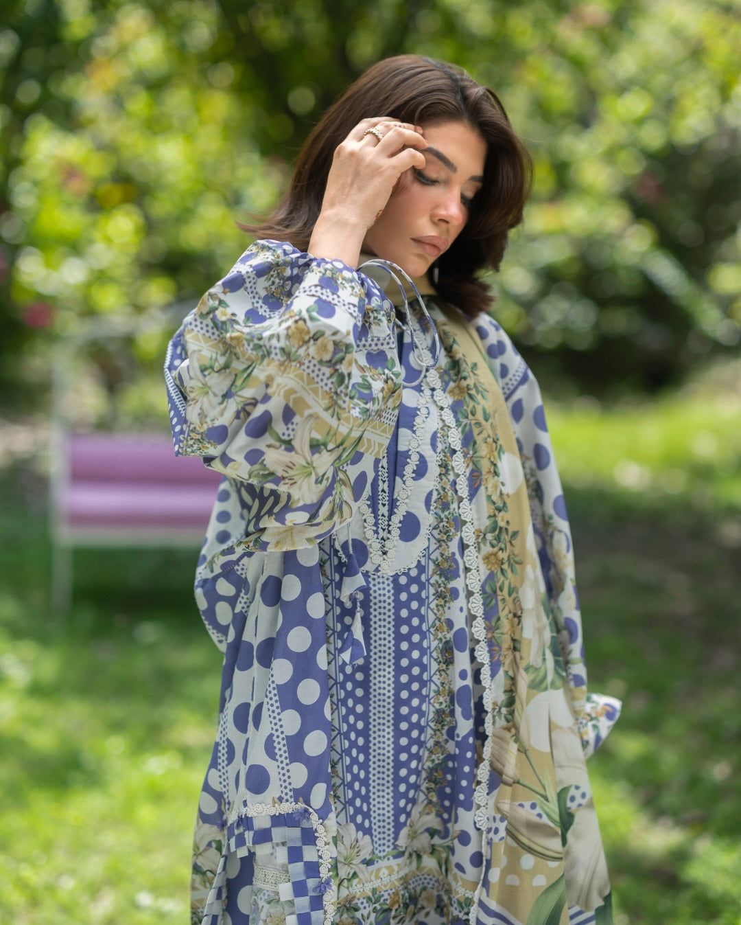 Elaf Premium | Bridgerton Prints 26 | EPB-5A VIOLETTE - by Libasekhas UK - Registered Vendor of : Elaf Premium - 100% Original Designer Dress