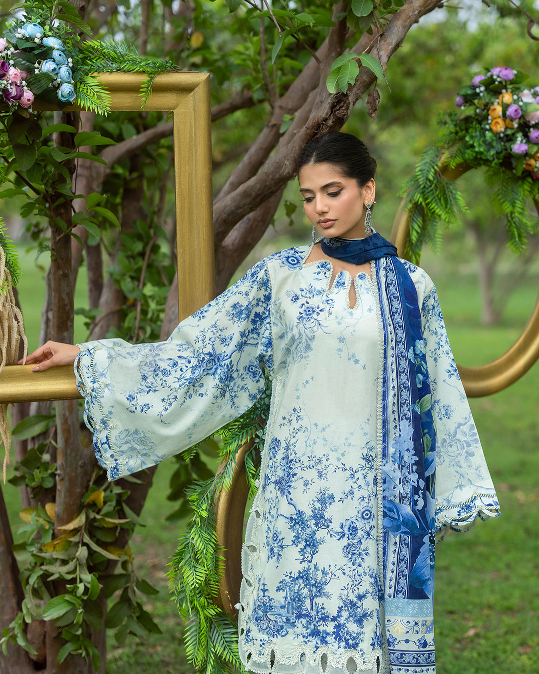 Elaf Premium | Bridgerton Prints 26 | EPB-7B FIORI D'AVORIO - by Libasekhas UK - Registered Vendor of : Elaf Premium - 100% Original Designer Dress
