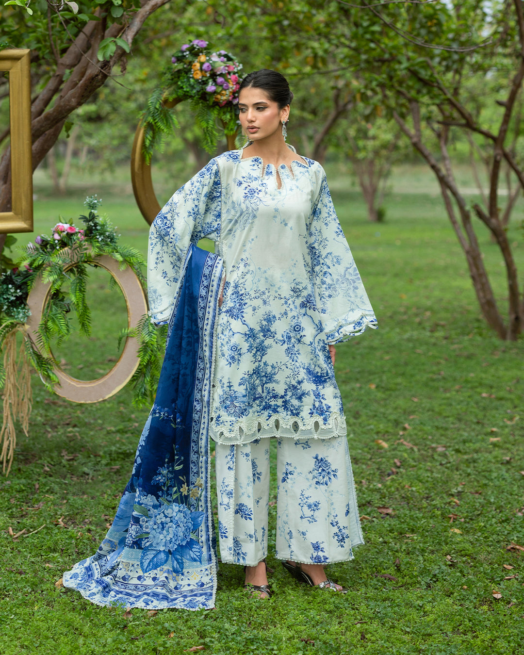 Elaf Premium | Bridgerton Prints 26 | EPB-7B FIORI D'AVORIO - by Libasekhas UK - Registered Vendor of : Elaf Premium - 100% Original Designer Dress
