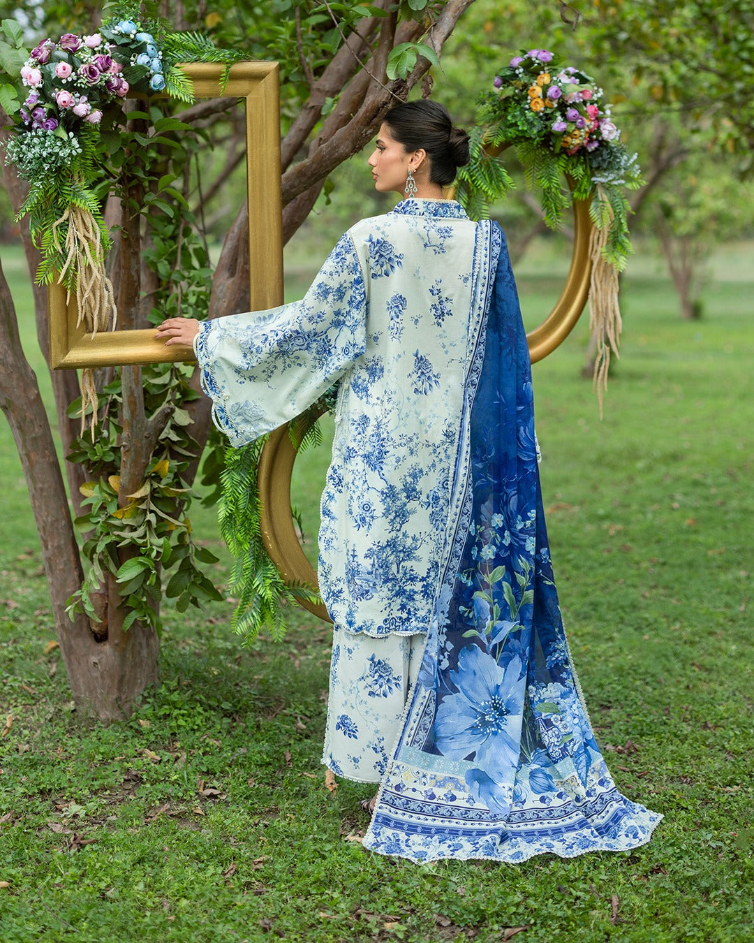 Elaf Premium | Bridgerton Prints 26 | EPB-7B FIORI D'AVORIO - by Libasekhas UK - Registered Vendor of : Elaf Premium - 100% Original Designer Dress