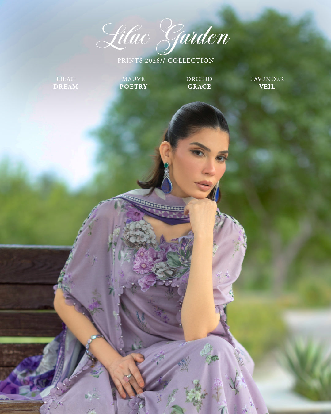 Elaf Premium | Bridgerton Prints 26 | EPB-6A LILAC GARDEN - by Libasekhas UK - Registered Vendor of : Elaf Premium - 100% Original Designer Dress