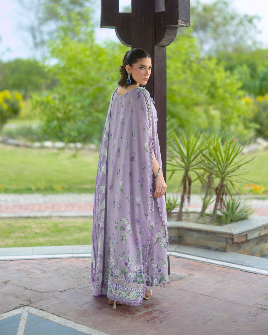 Elaf Premium | Bridgerton Prints 26 | EPB-6A LILAC GARDEN - by Libasekhas UK - Registered Vendor of : Elaf Premium - 100% Original Designer Dress
