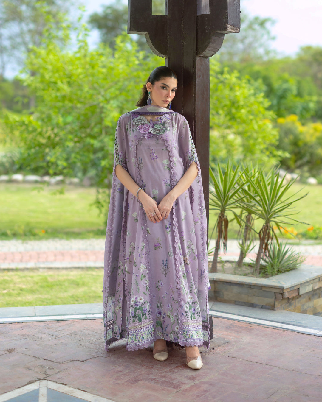 Elaf Premium | Bridgerton Prints 26 | EPB-6A LILAC GARDEN - by Libasekhas UK - Registered Vendor of : Elaf Premium - 100% Original Designer Dress