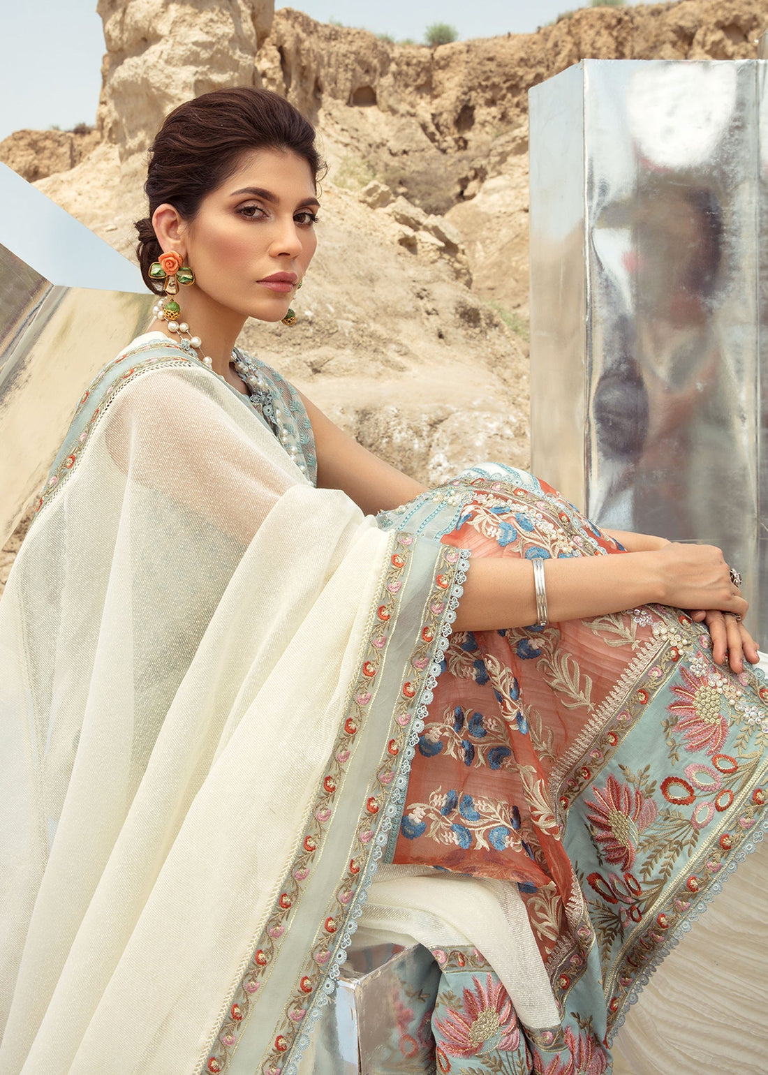 Saira Shakira | Luxury Pret | Rust Angrakha - by Libasekhas UK - Registered Vendor of : Saira Shakira - 100% Original Designer Dress