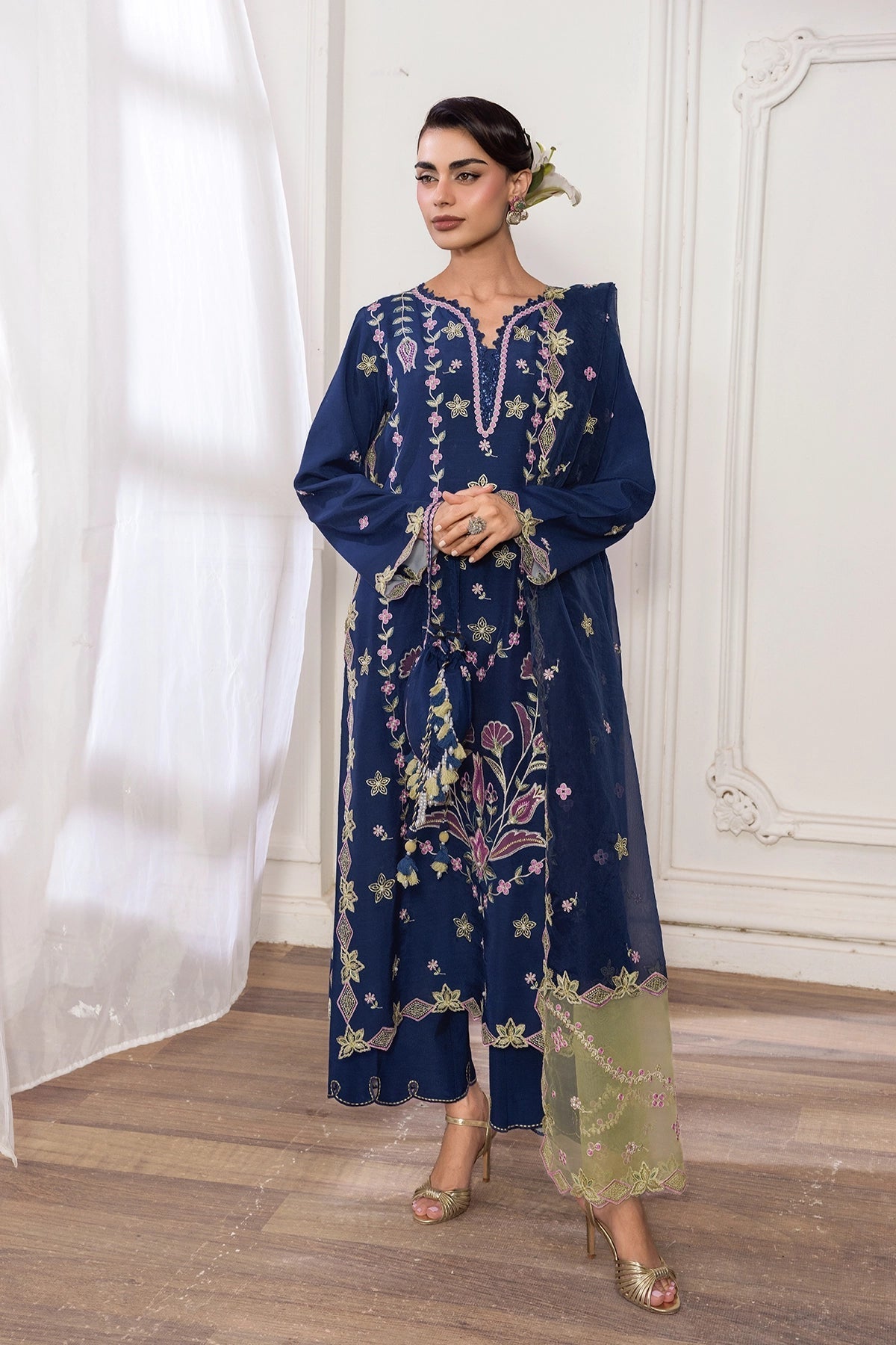 Rangrasiya | Lumeire Silk |Azul - by Libasekhas UK - Registered Vendor of : Rangrasiya - 100% Original Designer Dress
