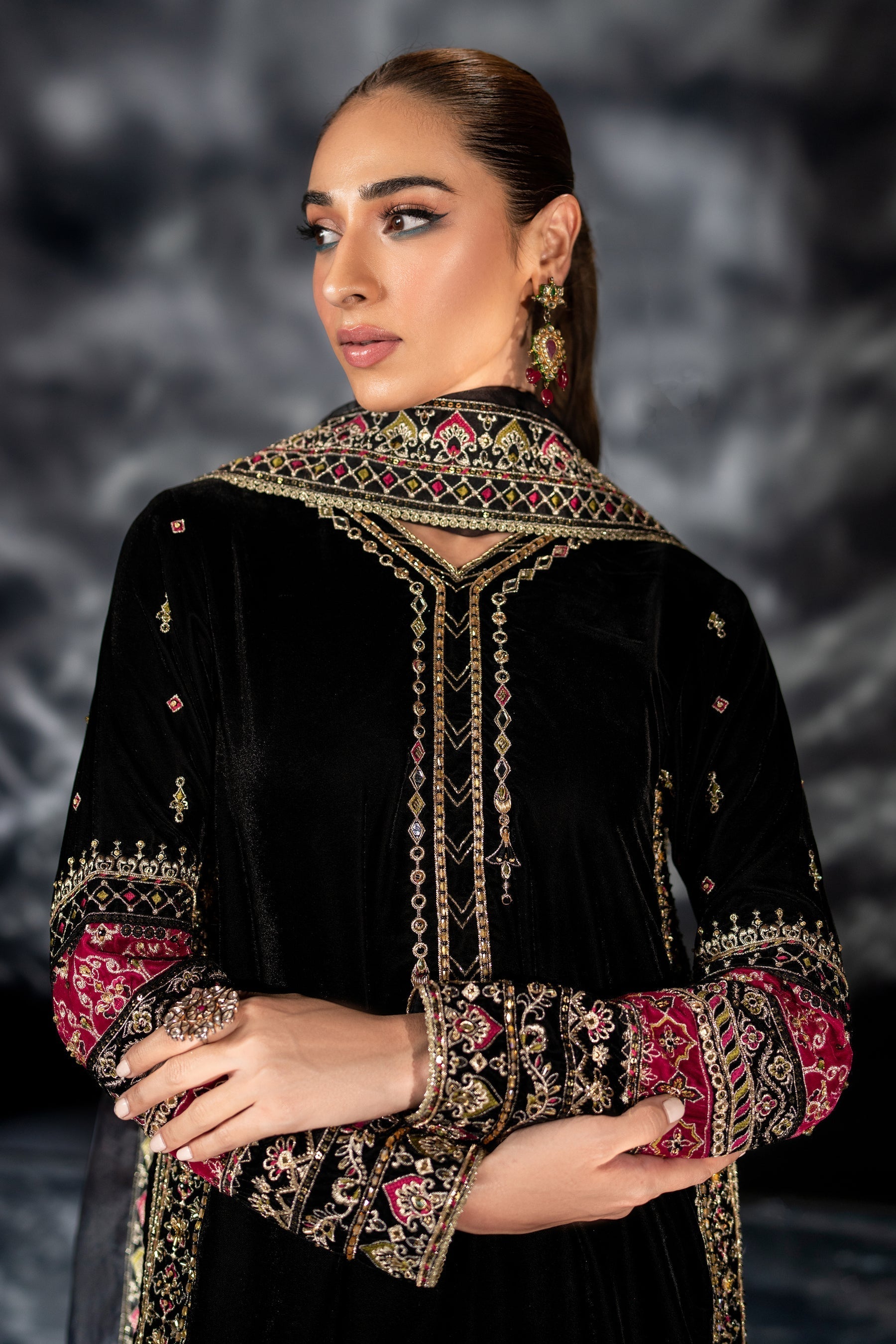 Naqshi | Makhmal 24 | ADHAN - by - Libasekhas UK - Registered Vendor of : Naqshi - 100% Original Designer Dresss