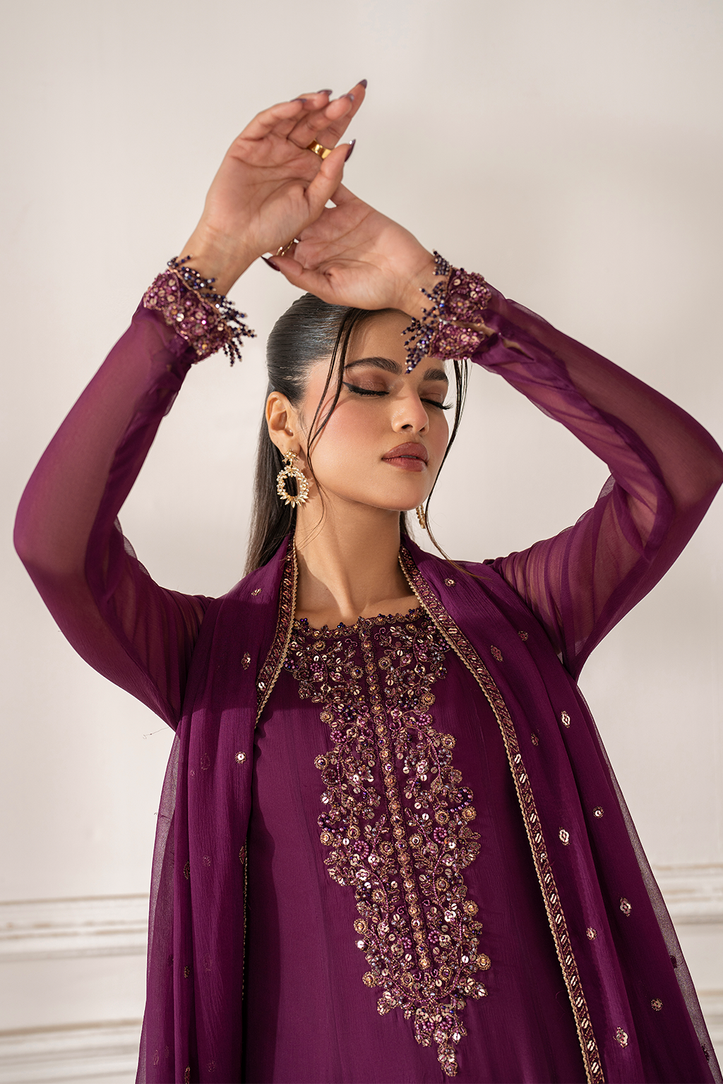 Iznik I Festive Formal I UE-480 Embroidered Chiffon - by Libasekhas UK - Registered Vendor of : Iznik - 100% Original Designer Dress