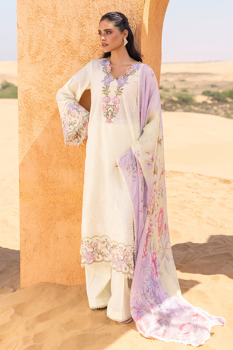 Cross Stitch | Eid Lawn 24 | SUBTLE CANARY - by - Libasekhas UK - Registered Vendor of : Cross Stitch - 100% Original Designer Dresss