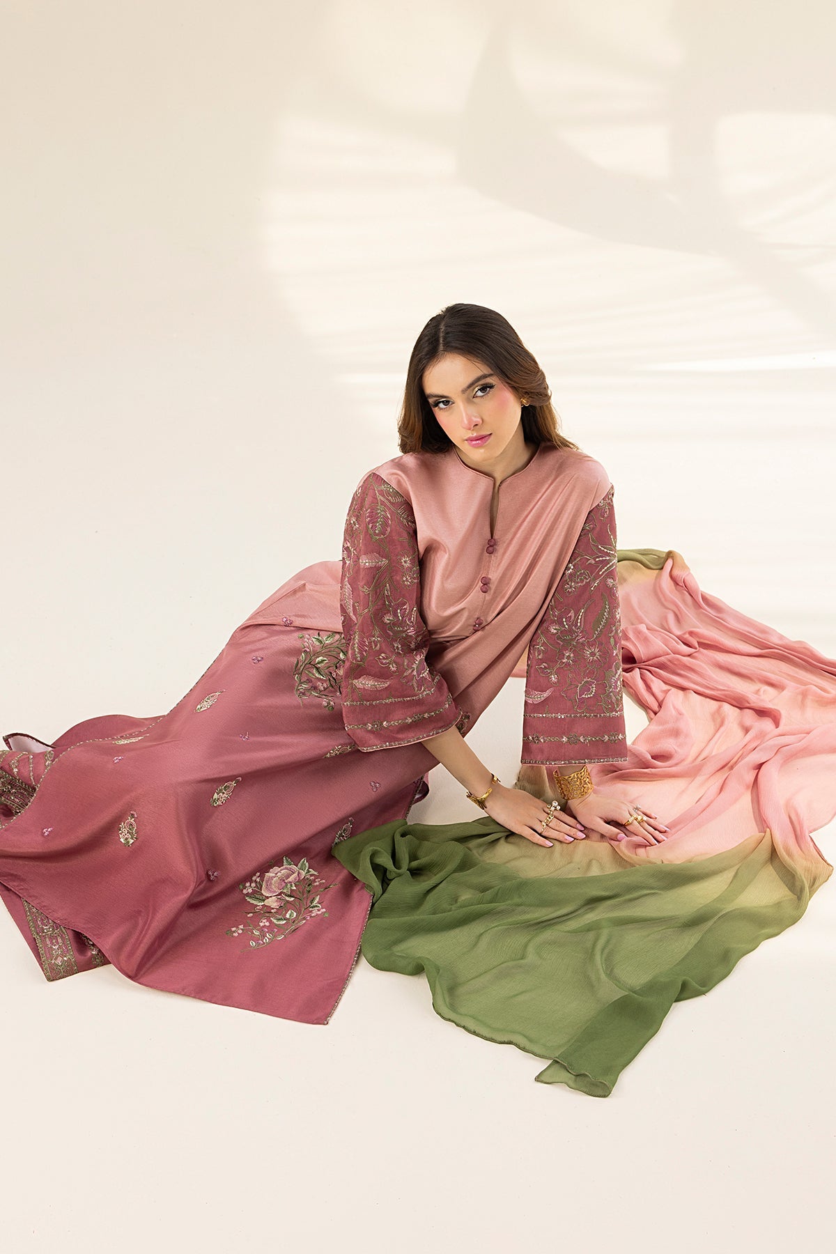 Erum Khan | Lillia Summer Edit | Vintage Rose - by - Libasekhas UK - Registered Vendor of : Erum Khan - 100% Original Designer Dresss