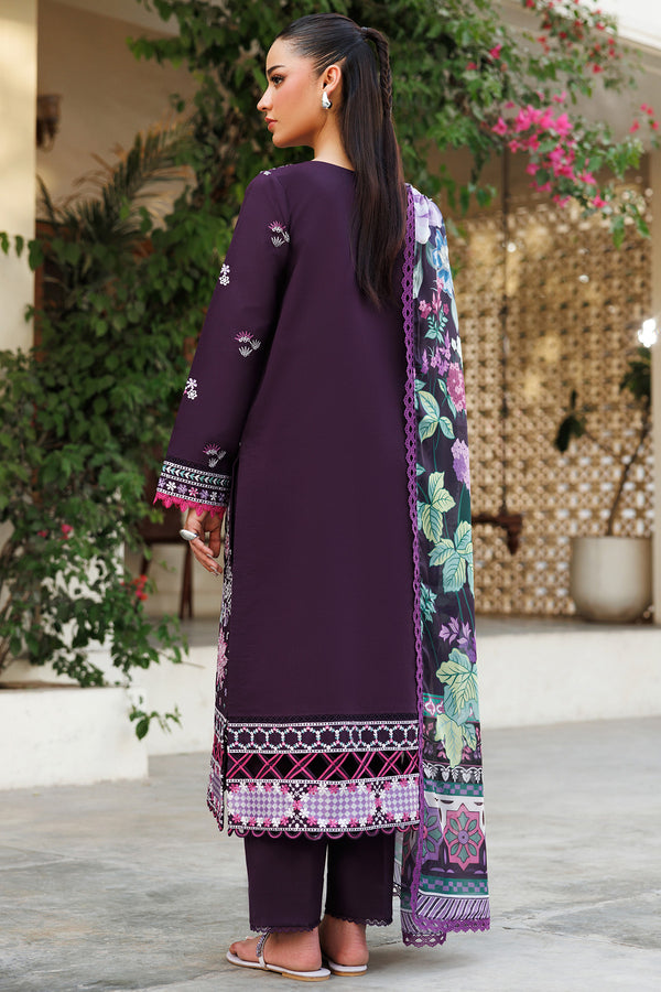 Farasha | Summer Weaves Embroidered Lawn | Plum Allure - by - Libasekhas UK - Registered Vendor of : Farasha - 100% Original Designer Dresss