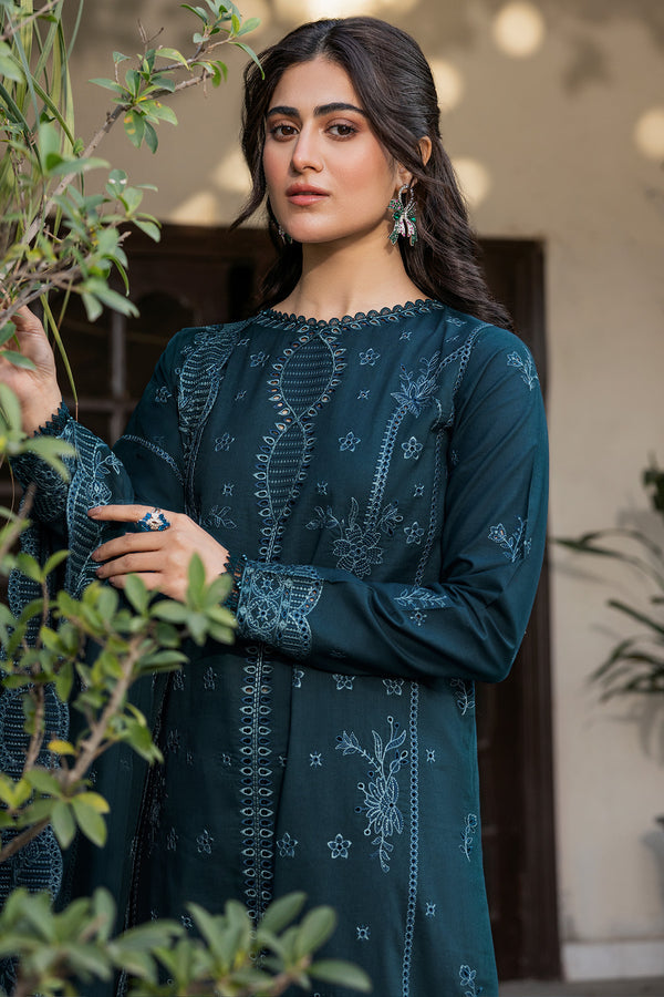 Farasha | Summer Weaves Embroidered Lawn | Teal Serenity - by - Libasekhas UK - Registered Vendor of : Farasha - 100% Original Designer Dresss