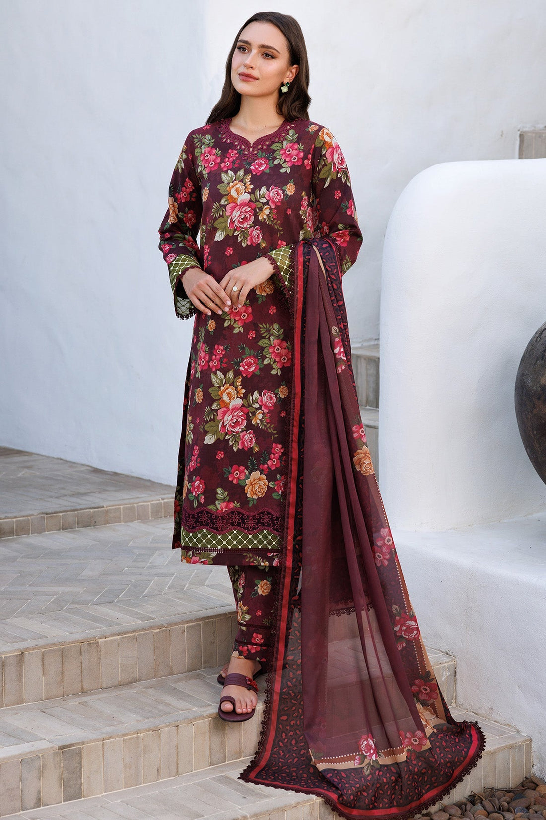 Farasha | Printed Essentials | Floral Berry - by - Libasekhas UK - Registered Vendor of : Farasha - 100% Original Designer Dresss