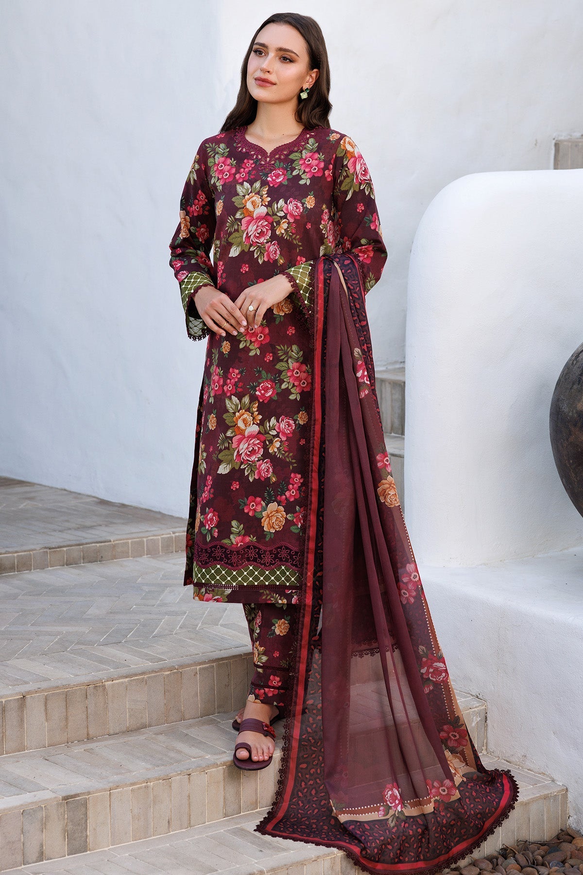 Farasha | Printed Essentials | Floral Berry - by - Libasekhas UK - Registered Vendor of : Farasha - 100% Original Designer Dresss