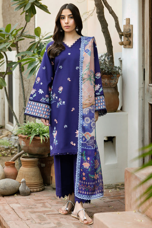Farasha | Summer Weaves Embroidered Lawn | Indigo Glow - by - Libasekhas UK - Registered Vendor of : Farasha - 100% Original Designer Dresss