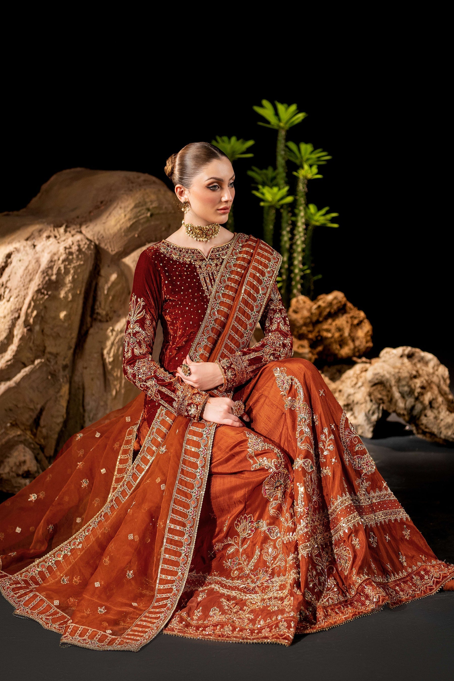 Naqshi | Makhmal 24 |  Amber - by - Libasekhas UK - Registered Vendor of : Naqshi - 100% Original Designer Dresss
