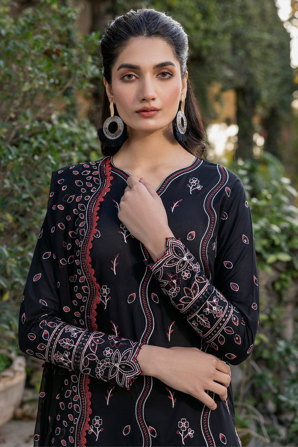 Farasha | Summer Weaves Embroidered Lawn | Black Rose - by - Libasekhas UK - Registered Vendor of : Farasha - 100% Original Designer Dresss