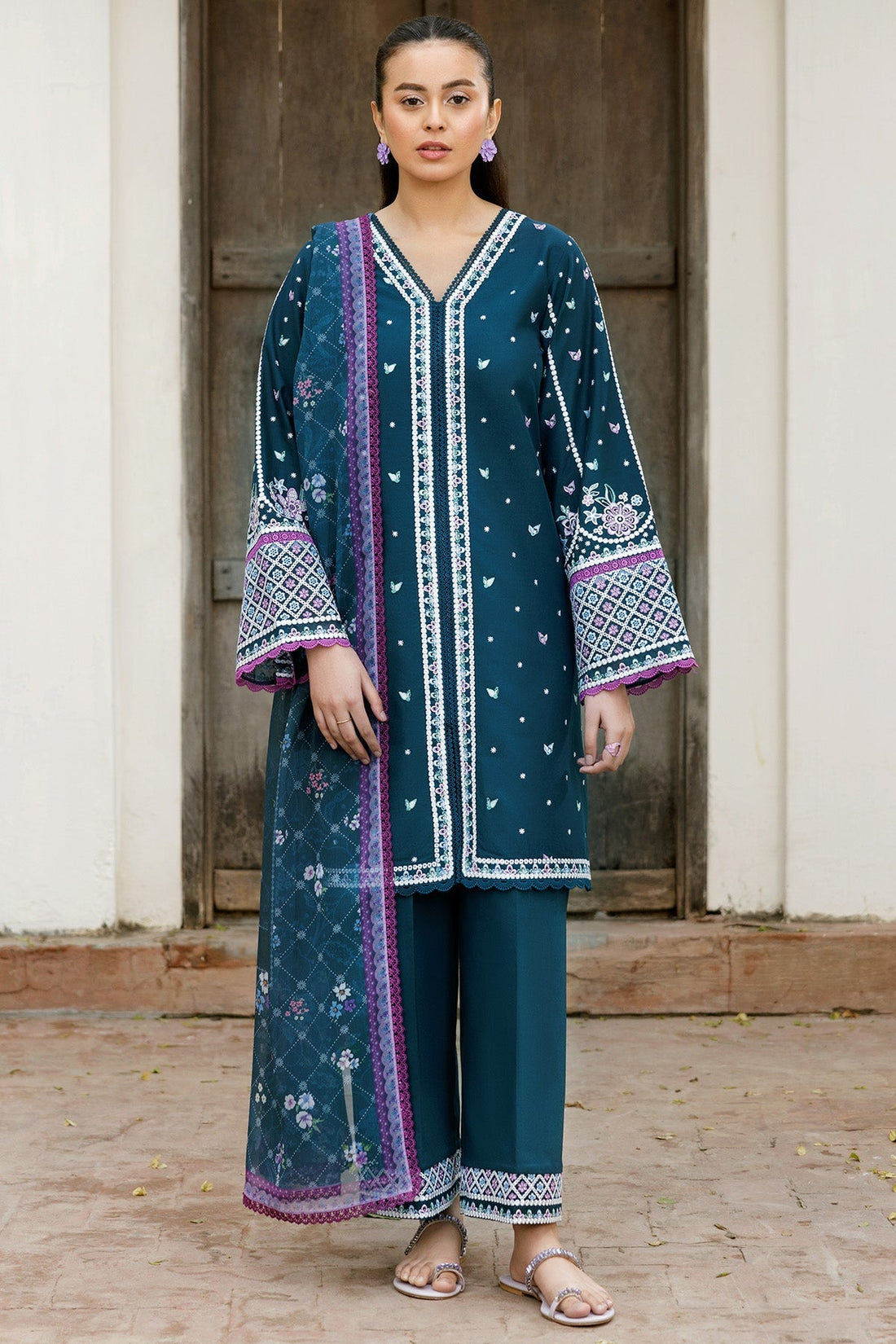 Farasha | Summer Weaves Embroidered Lawn | Blue Allure - by - Libasekhas UK - Registered Vendor of : Farasha - 100% Original Designer Dresss