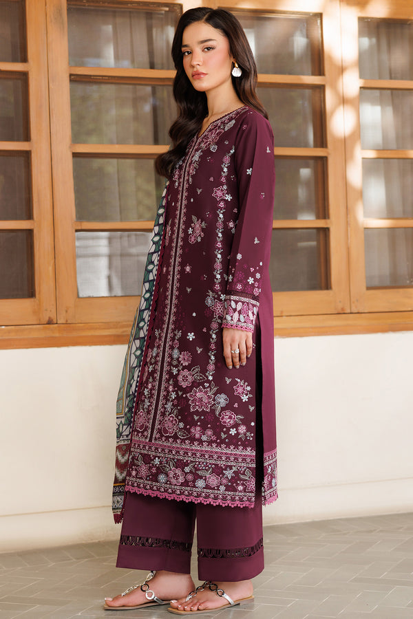 Farasha | Summer Weaves Embroidered Lawn | Burgandy Rush - by - Libasekhas UK - Registered Vendor of : Farasha - 100% Original Designer Dresss