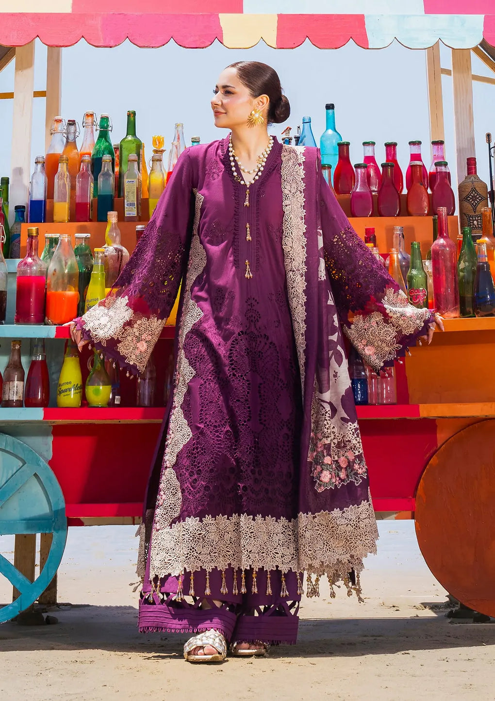 Elaf Premium | Hai Kuch Festive Lawn 24 | EHK-06 Hania - Luxury -  Libasekhas