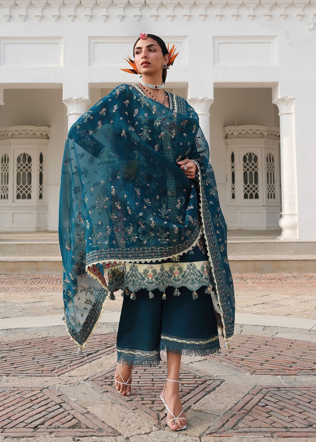 Hussain Rehar | Kalabagh Luxury Lawn 26 | Azraq - by Libasekhas UK - Registered Vendor of : Hussain Rehar - 100% Original Designer Dress