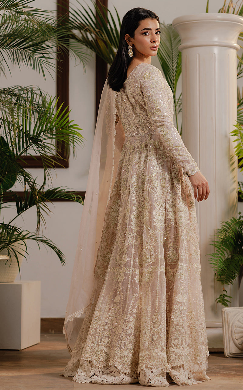 Threads and Motifs | Formal Dresses 25 | Net Embroidered Maxi - by Libasekhas UK - Registered Vendor of : Threads and Motifs - 100% Original Designer Dress