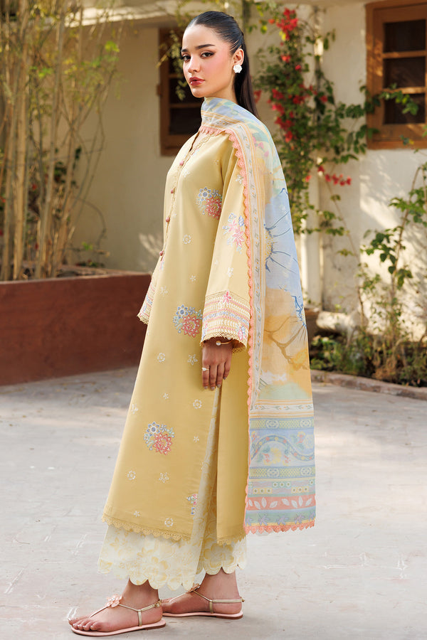 Farasha | Summer Weaves Embroidered Lawn | Sunlit Mellow - by - Libasekhas UK - Registered Vendor of : Farasha - 100% Original Designer Dresss