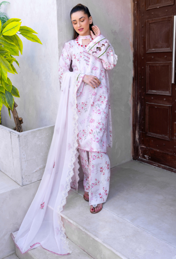 Humdum | Gardenia Lawn 24 | PLG 3 - D08 - by - Libasekhas UK - Registered Vendor of : HumDum - 100% Original Designer Dresss