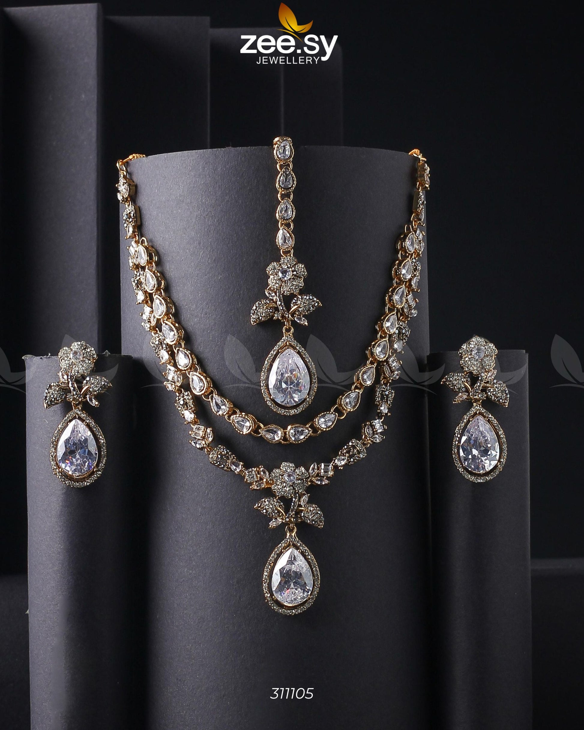 Amelia Necklace Set - by - Libasekhas UK - Registered Vendor of : Zeesy - 100% Original Designer Dresss