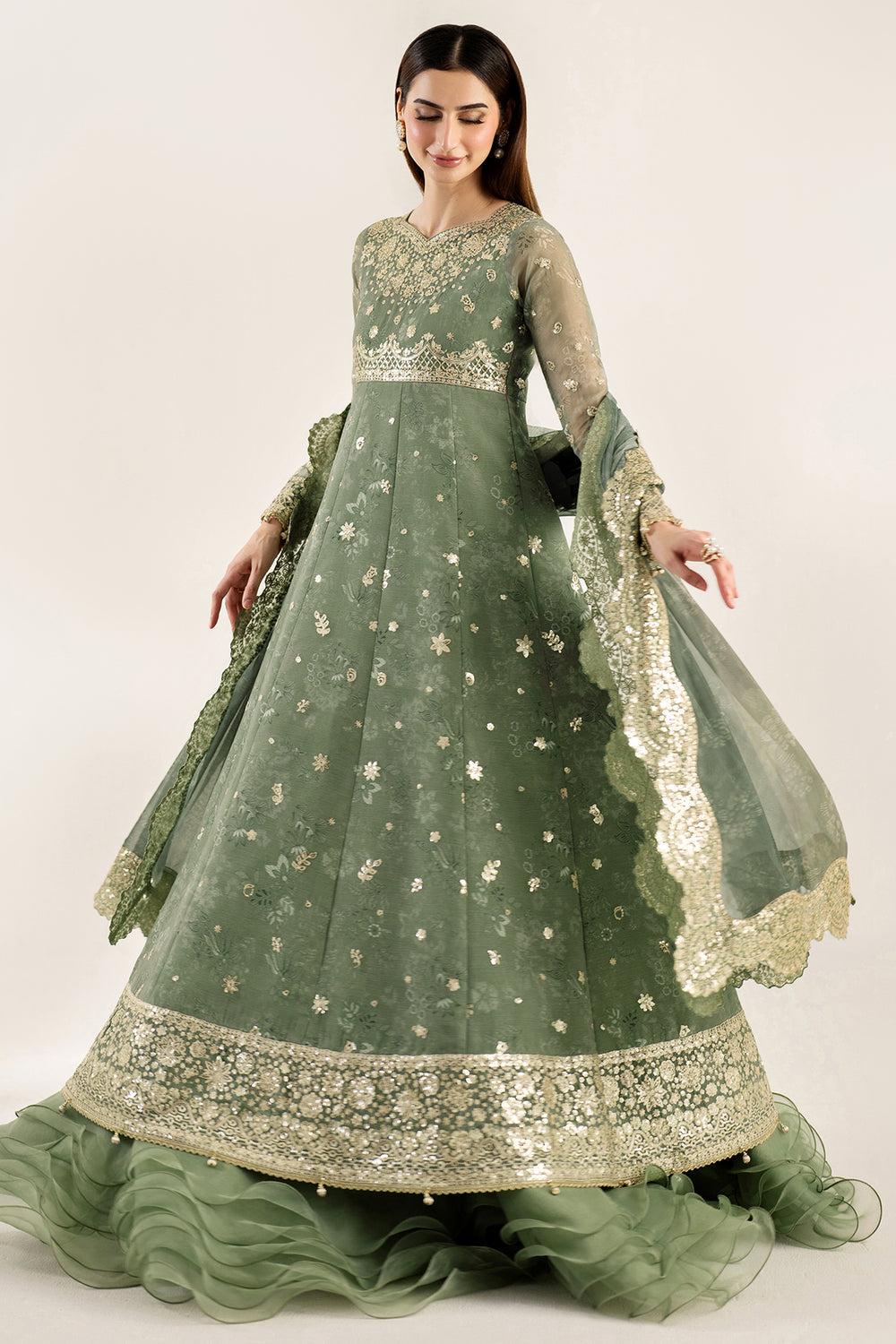 Farasha | Fiorella Formals | Olive Aura - by Libasekhas UK - Registered Vendor of : Farasha - 100% Original Designer Dress