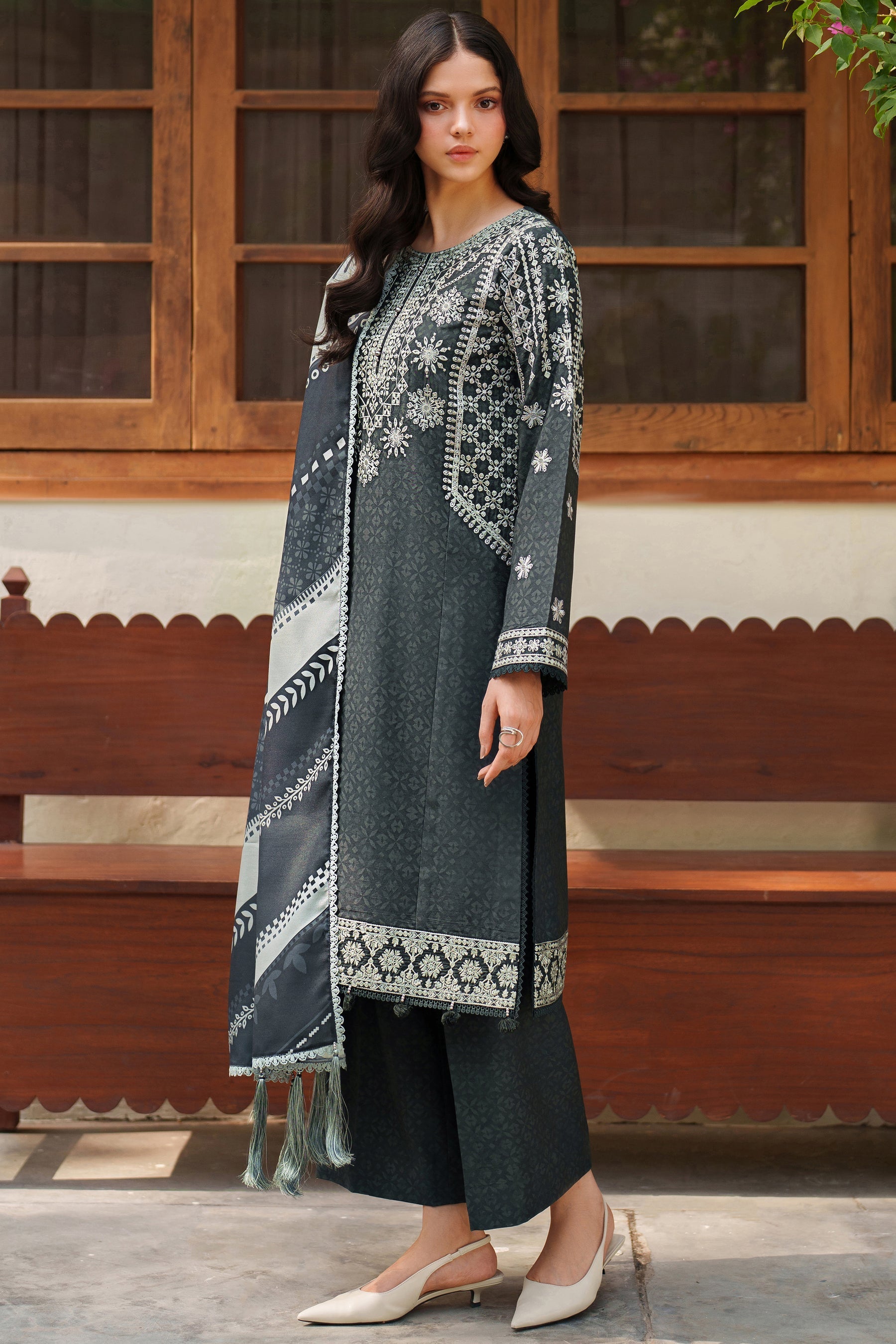 Farasha | Meline Premium Viscose 25 | Slate Gray - by Libasekhas UK - Registered Vendor of : Farasha - 100% Original Designer Dress