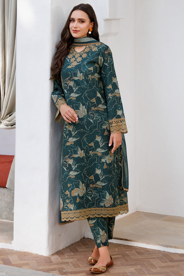 Farasha | Printed Essentials | Teal Bell - by - Libasekhas UK - Registered Vendor of : Farasha - 100% Original Designer Dresss