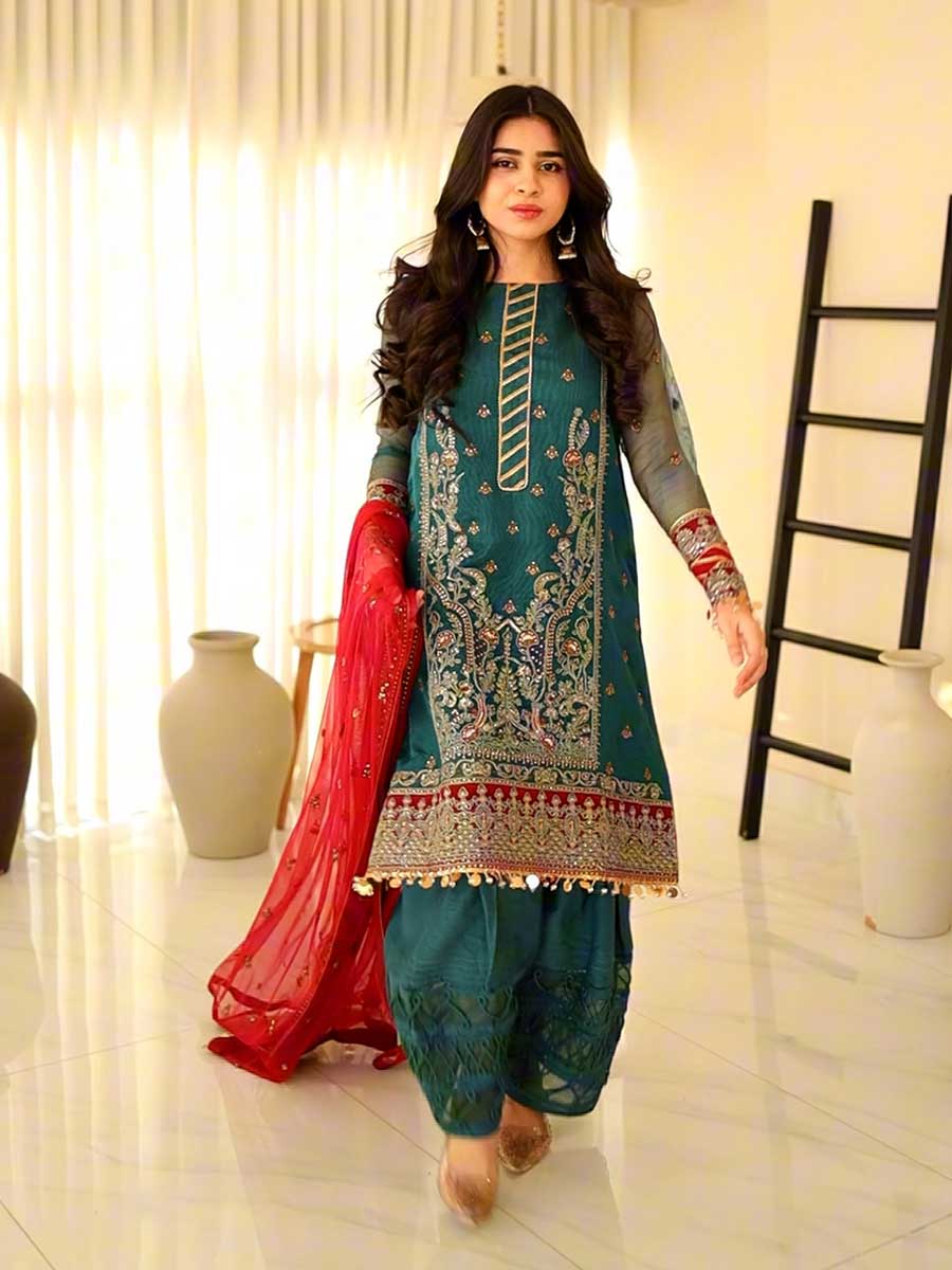 Salitex | Signature Festive Chiffon | SUNW6JI021UT - by - Libasekhas UK - Registered Vendor of : Salitex - 100% Original Designer Dresss