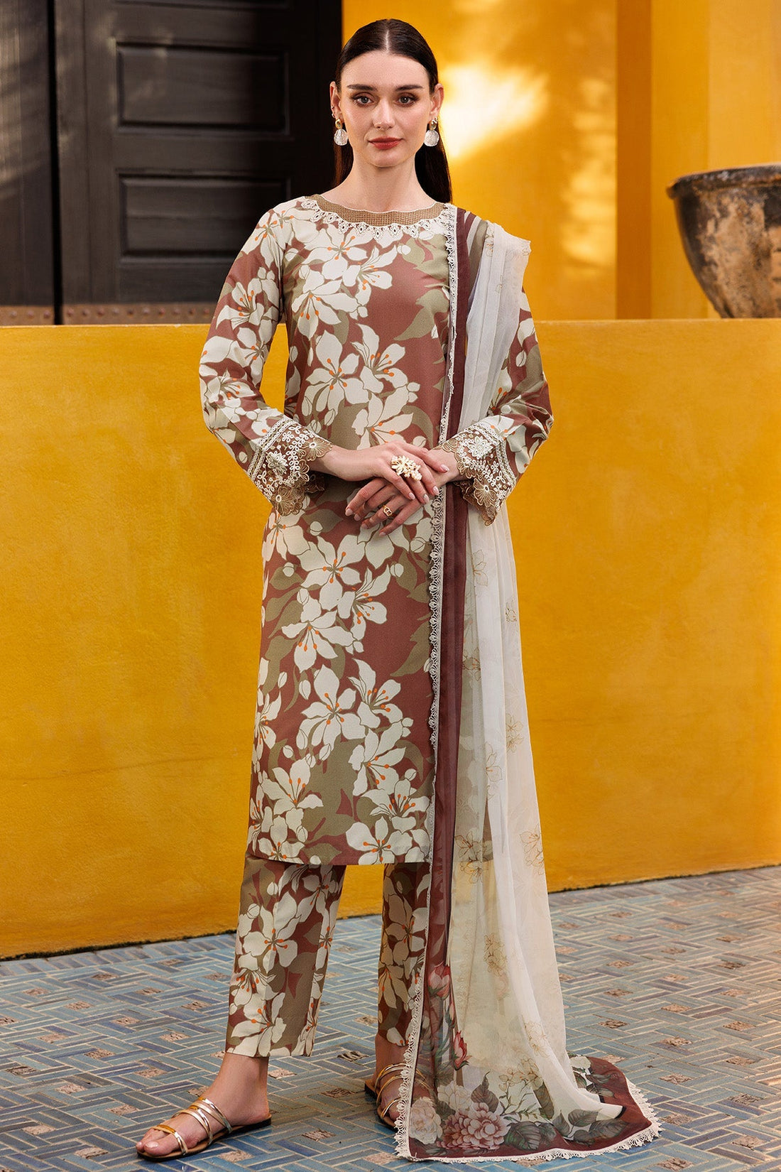 Farasha | Printed Essentials | Rustwood Charm - by - Libasekhas UK - Registered Vendor of : Farasha - 100% Original Designer Dresss