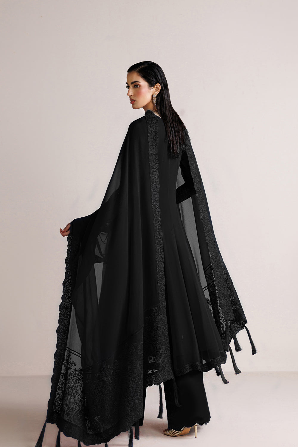 Farasha | Chiffon Essentials 26 | Black Dahlia - by Libasekhas UK - Registered Vendor of : Farasha - 100% Original Designer Dress