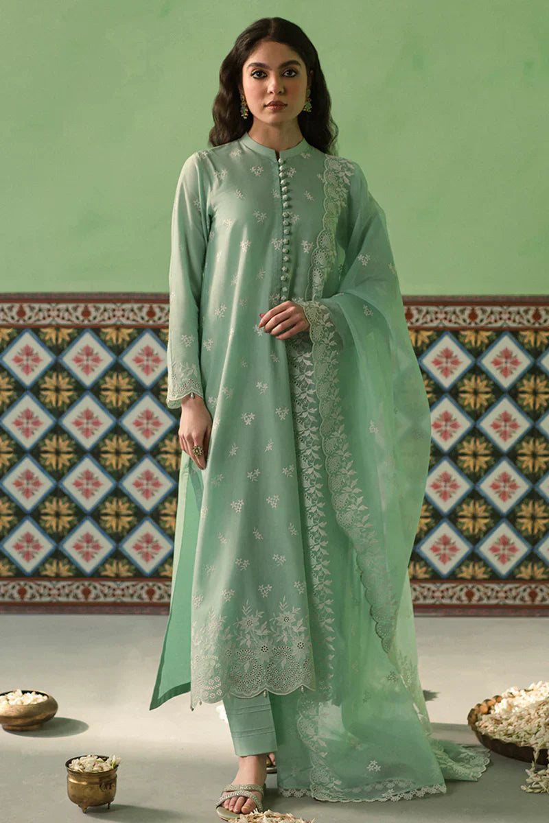Cross Stitch | Chikankari Lawn | FLORAL WAVE - by - Libasekhas UK - Registered Vendor of : Cross Stitch - 100% Original Designer Dresss