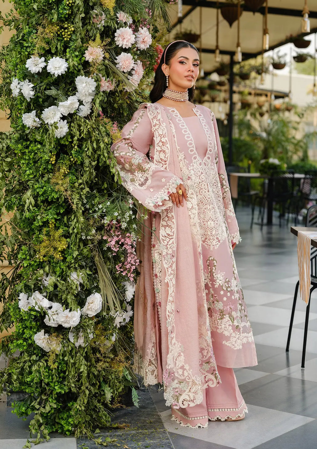Elaf Premium | Luxury Lawn 25 | ELH-3B OH MY ROSE - by - Libasekhas UK - Registered Vendor of : Elaf Premium - 100% Original Designer Dresss