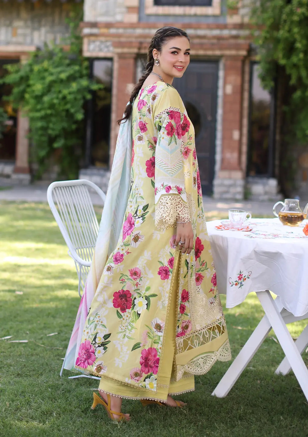 Elaf Premium | Prints Chikankari 24 | 06A SUNSHINE BOUQUET - Luxury -  Libasekhas