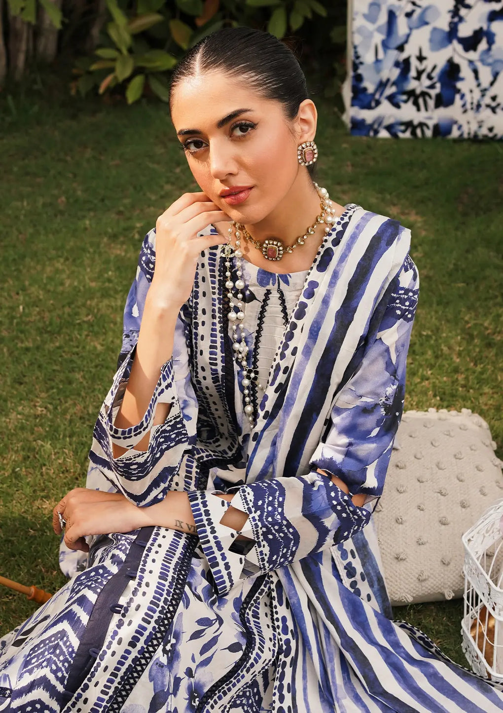 Elaf Premium | Printed Collection 24 | EEP-07A - Shadow Sisters - by - Libasekhas UK - Registered Vendor of : Elaf Premium - 100% Original Designer Dresss