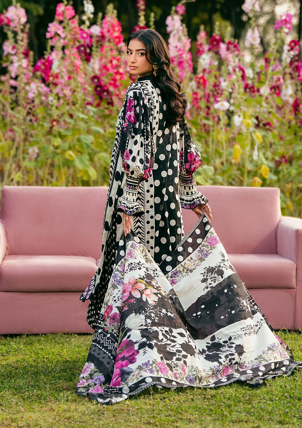 Elaf Premium | Prints 25 | EPS-2B MYSTIC NOIR - by - Libasekhas UK - Registered Vendor of : Elaf Premium - 100% Original Designer Dresss