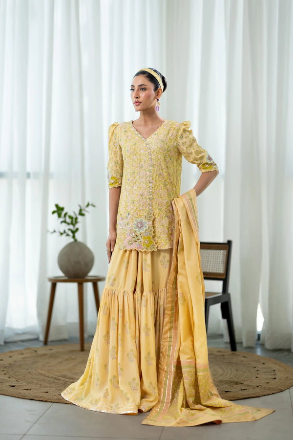 Wahaj M Khan | Sanam Luxe |Buttercup Sanam GS - by Libasekhas UK - Registered Vendor of : Wahaj M Khan - 100% Original Designer Dress