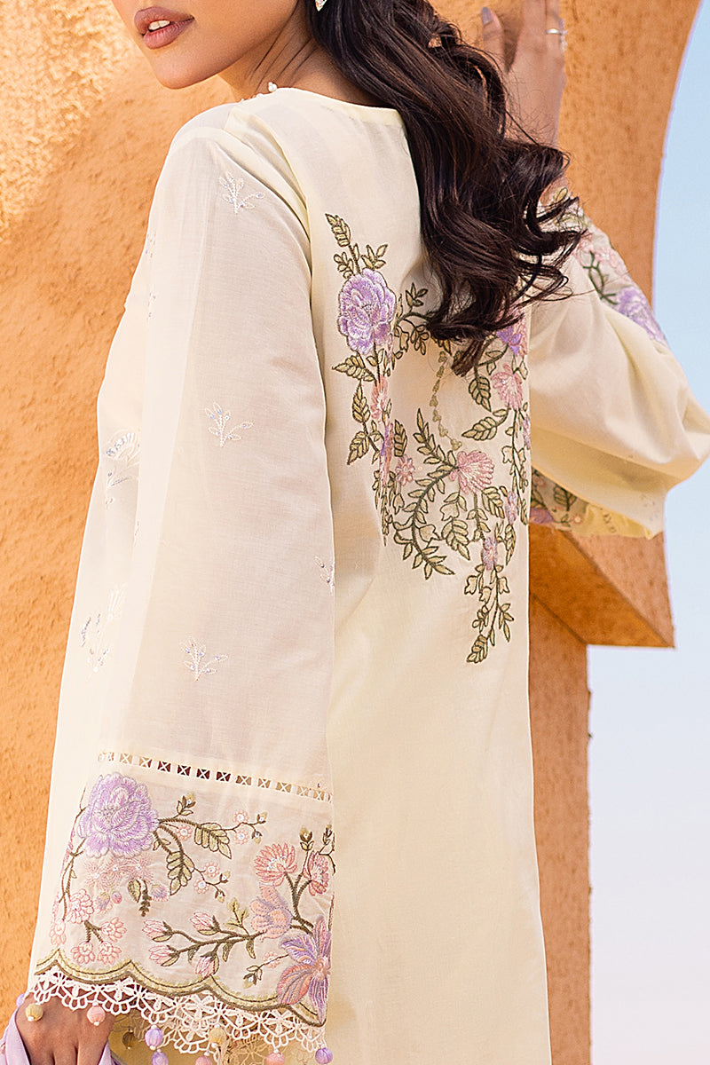 Cross Stitch | Eid Lawn 24 | SUBTLE CANARY - by - Libasekhas UK - Registered Vendor of : Cross Stitch - 100% Original Designer Dresss