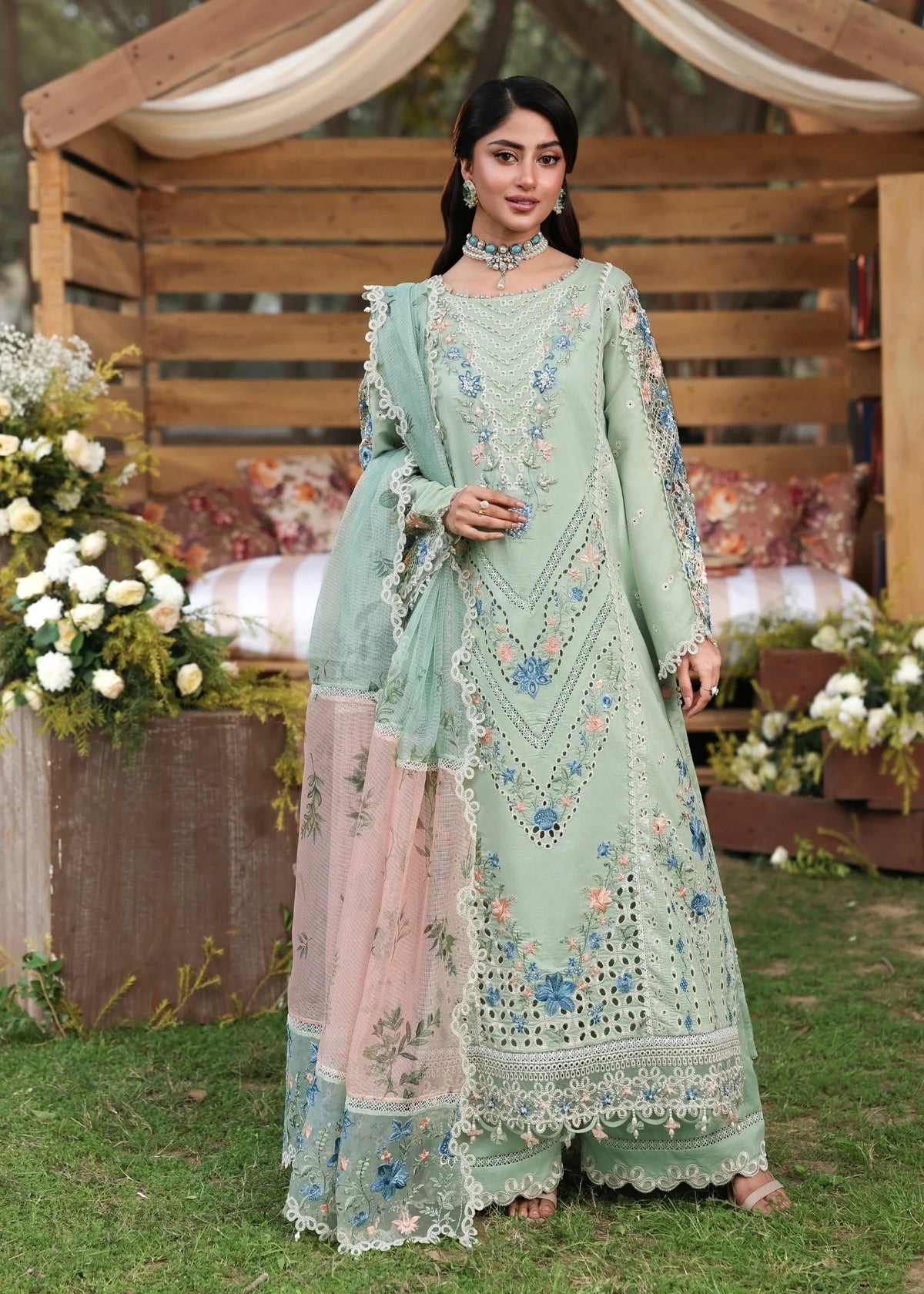 Sardinia | Tales of Petals | SUMMER SAGE - by Libasekhas UK - Registered Vendor of : Sardinia - 100% Original Designer Dress