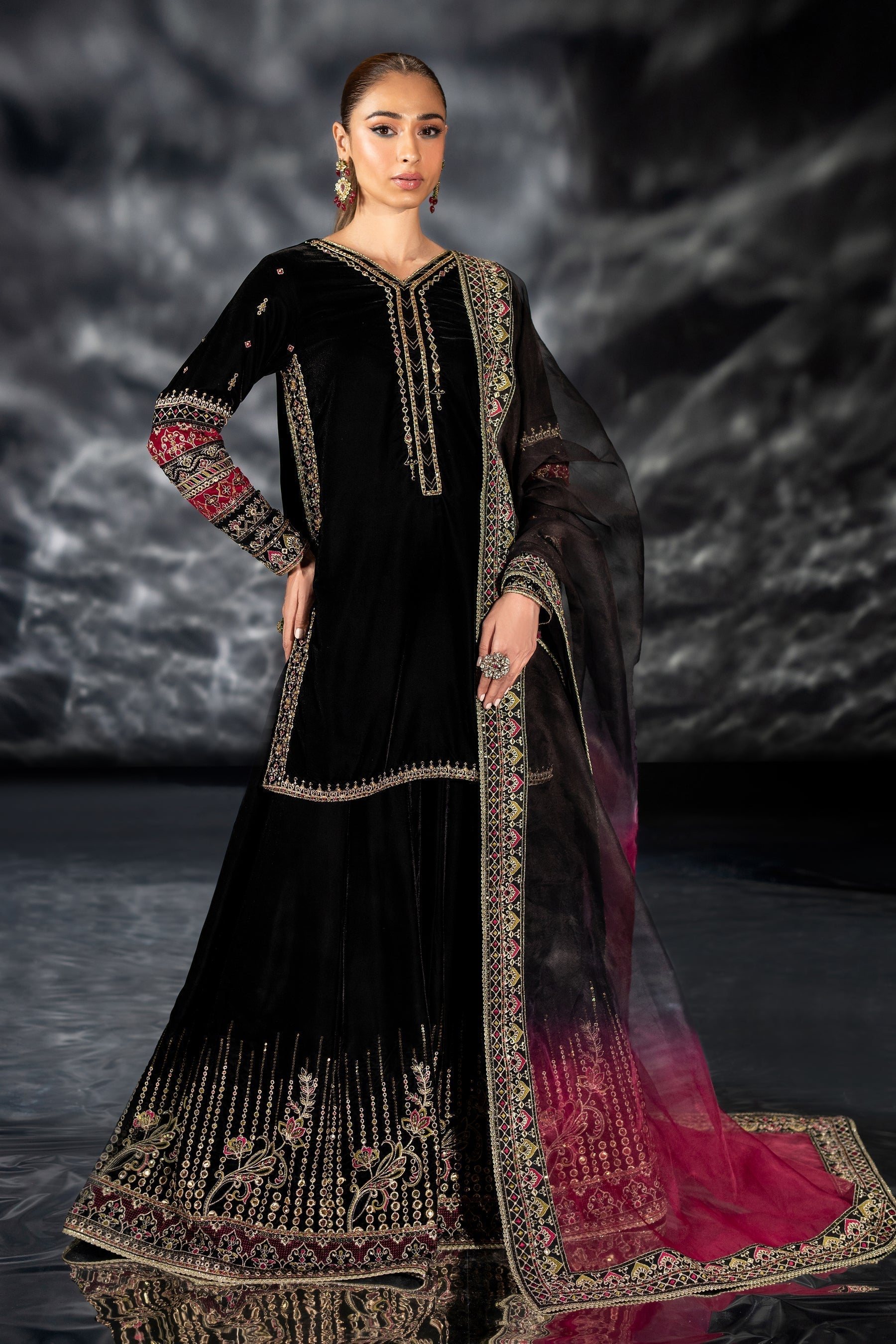 Naqshi | Makhmal 24 | ADHAN - by - Libasekhas UK - Registered Vendor of : Naqshi - 100% Original Designer Dresss