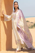 Cross Stitch | Eid Lawn 24 | SUBTLE CANARY - by - Libasekhas UK - Registered Vendor of : Cross Stitch - 100% Original Designer Dresss