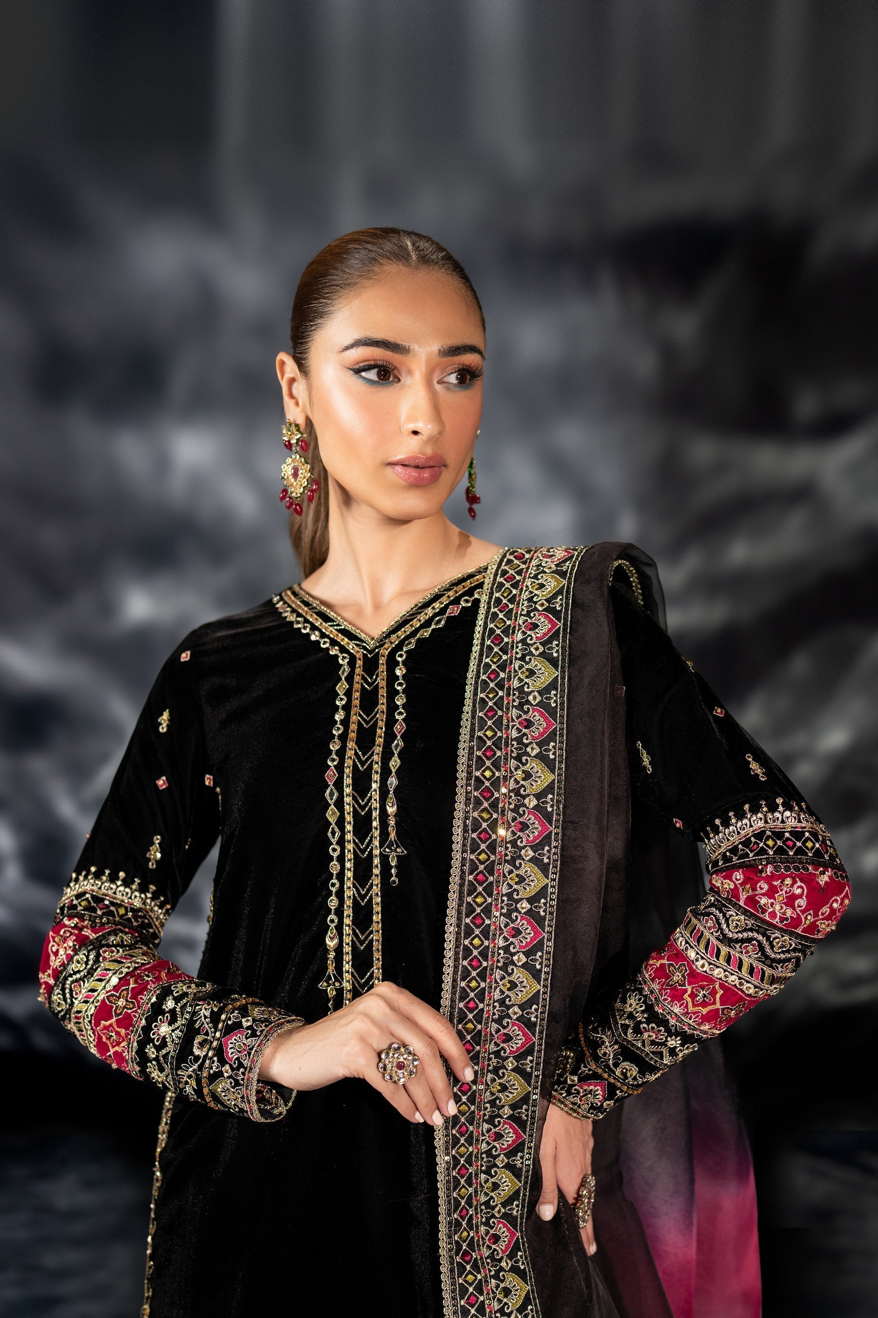 Naqshi | Makhmal 24 | ADHAN - by - Libasekhas UK - Registered Vendor of : Naqshi - 100% Original Designer Dresss